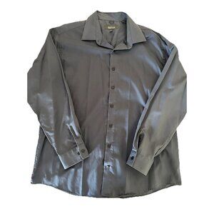 🌵4/$25 enneth Cole Reaction Men's Long Sleeve Blue Button-Down Shirt Size XL